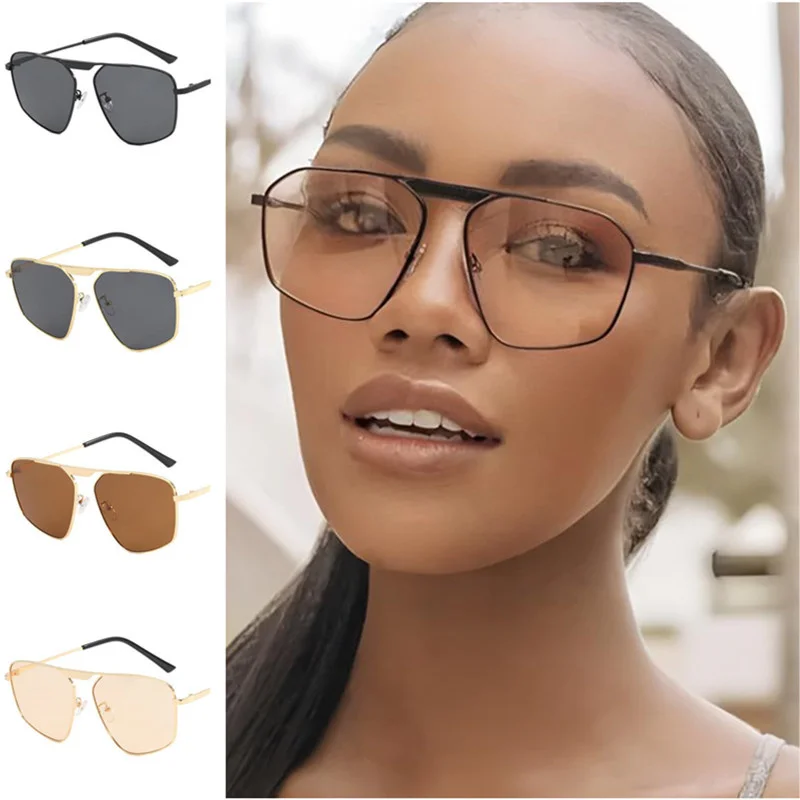 

Fashion Sunglasses Unisex Single Beam Sun Glasses Alloy Frame Adumbral Polygon Anti-UV Spectacles Eyeglasses Irregular Google