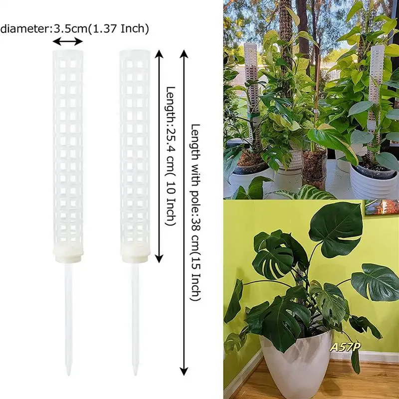 12Pcs Plastic Moss Pole 15 Inch Transparent Moss Mesh Pole Small Moss Pole Stake For Plants Monstera Potted Plants