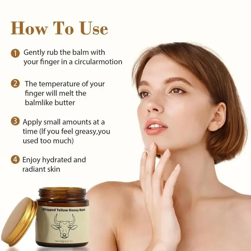 Luxurious Honey-Infused Beef Tallow Moisturizer - Deep Hydration & Redness Repair