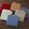 100% high-quality cashmere men's autumn and winter pullover, semi high neck classic versatile warm sweater jacket 2