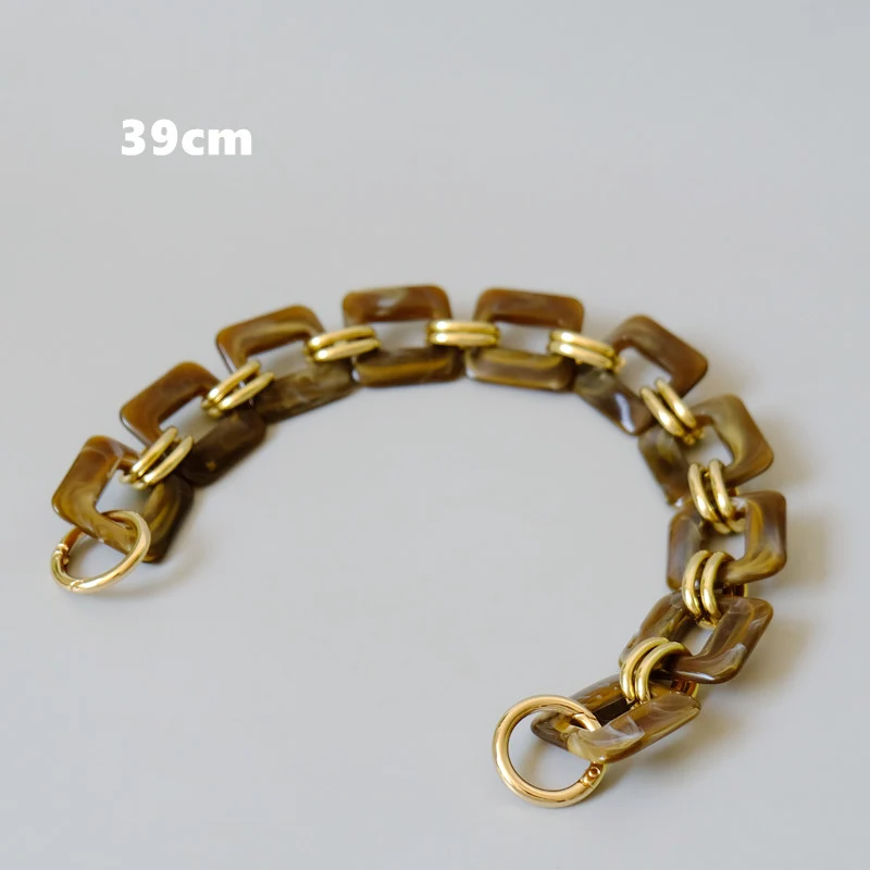 Neue Vintage Frau Mode Handtasche Zubehör Kette klassische abnehmbare Ersatz braun Riemen Gürtel Frauen DIY Clutch Metall ketten – Detail 8