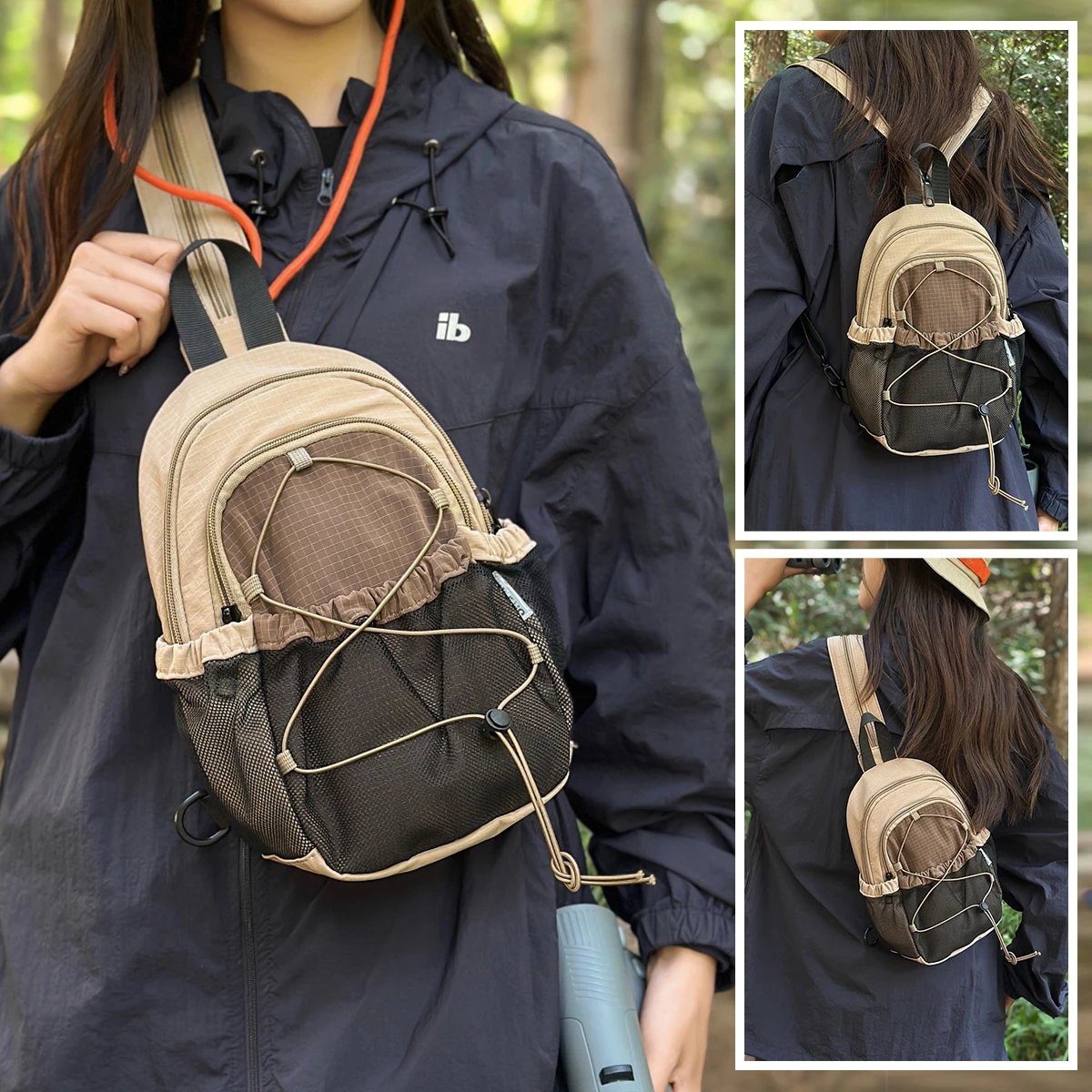 Multifunctional Chest Bag for Men, Cycling, Outdoor Sports and Leisure, Lightweight Small Shoulder Crossbody Bag, Women's Backpack, Small Bag for Mountain Climbing and Fitness