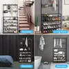 4/5-tier multifunctional metal coat rack with 8 double hooks - Space-saving storage solution for entryways 2