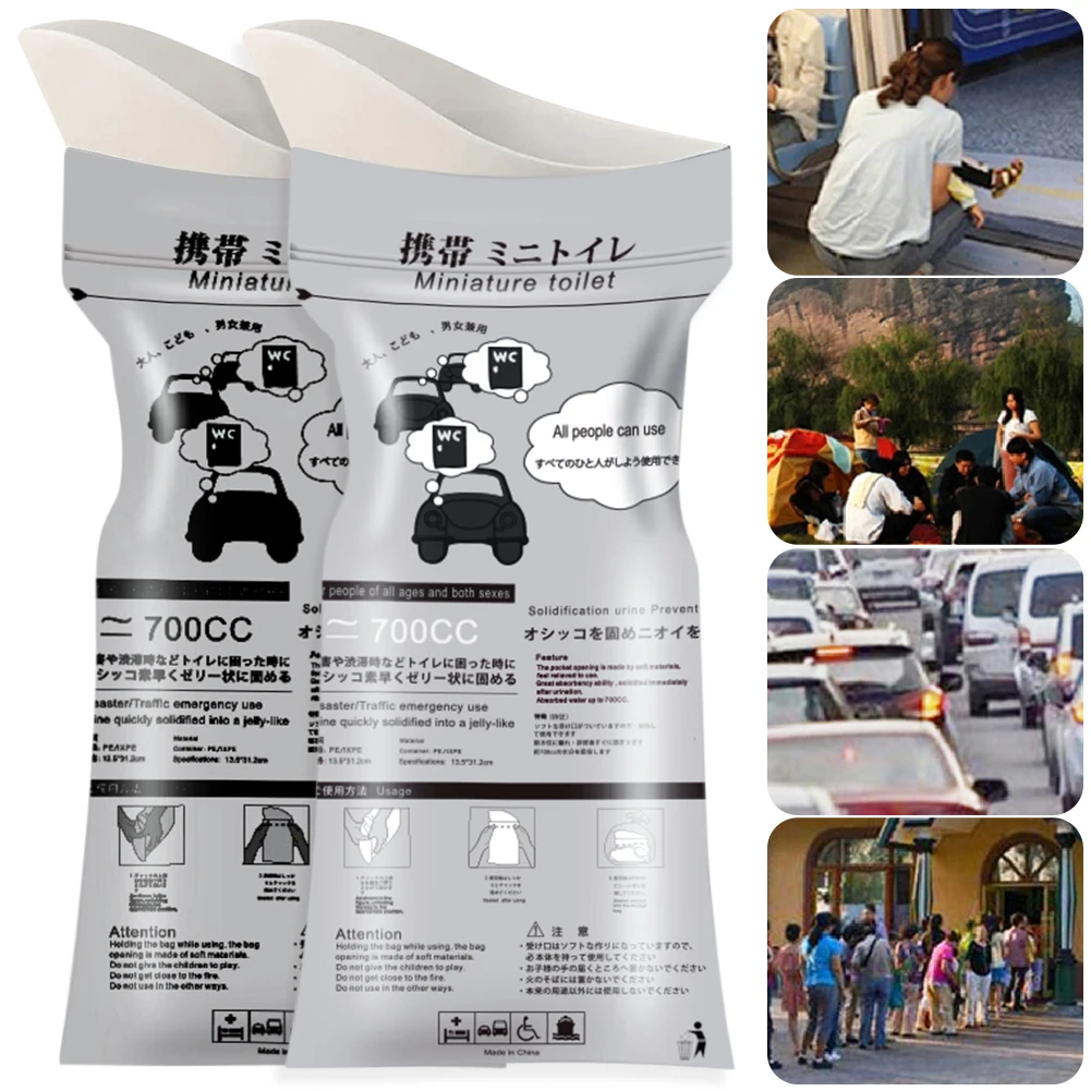 700ML Outdoor Emergency Toilets Unisex Traffic Jam Urine Bag Leak-Proof Portable Urinals Bag for Men Women Kids Patient