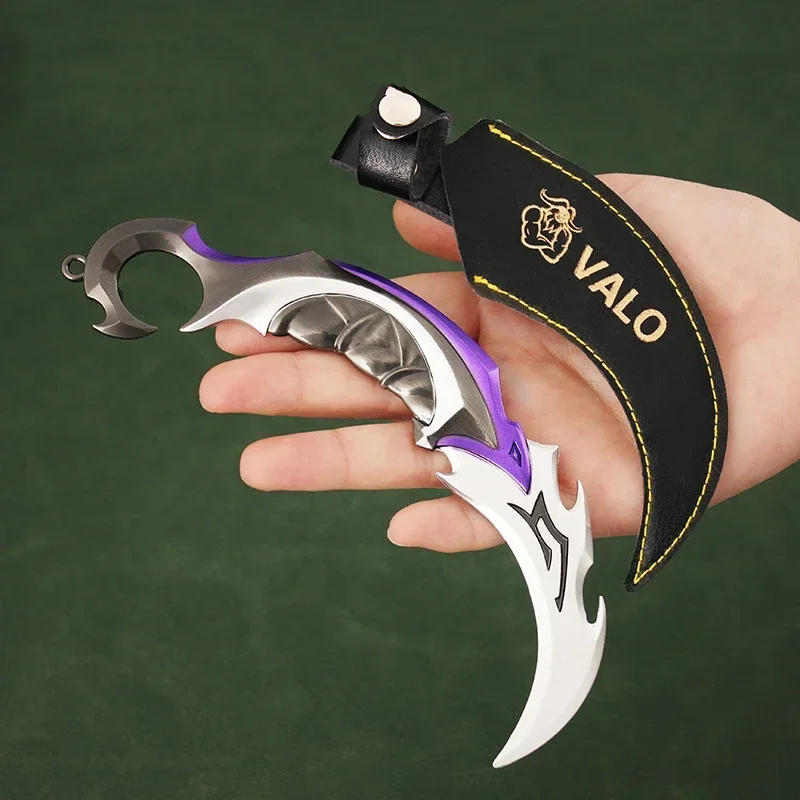 Valorant Weapon Melee Reaver 16cm Karambit Knife Metal Game Peripheral Samurai Sword Alloy Model Keychain Pendant Gift Toy Boys