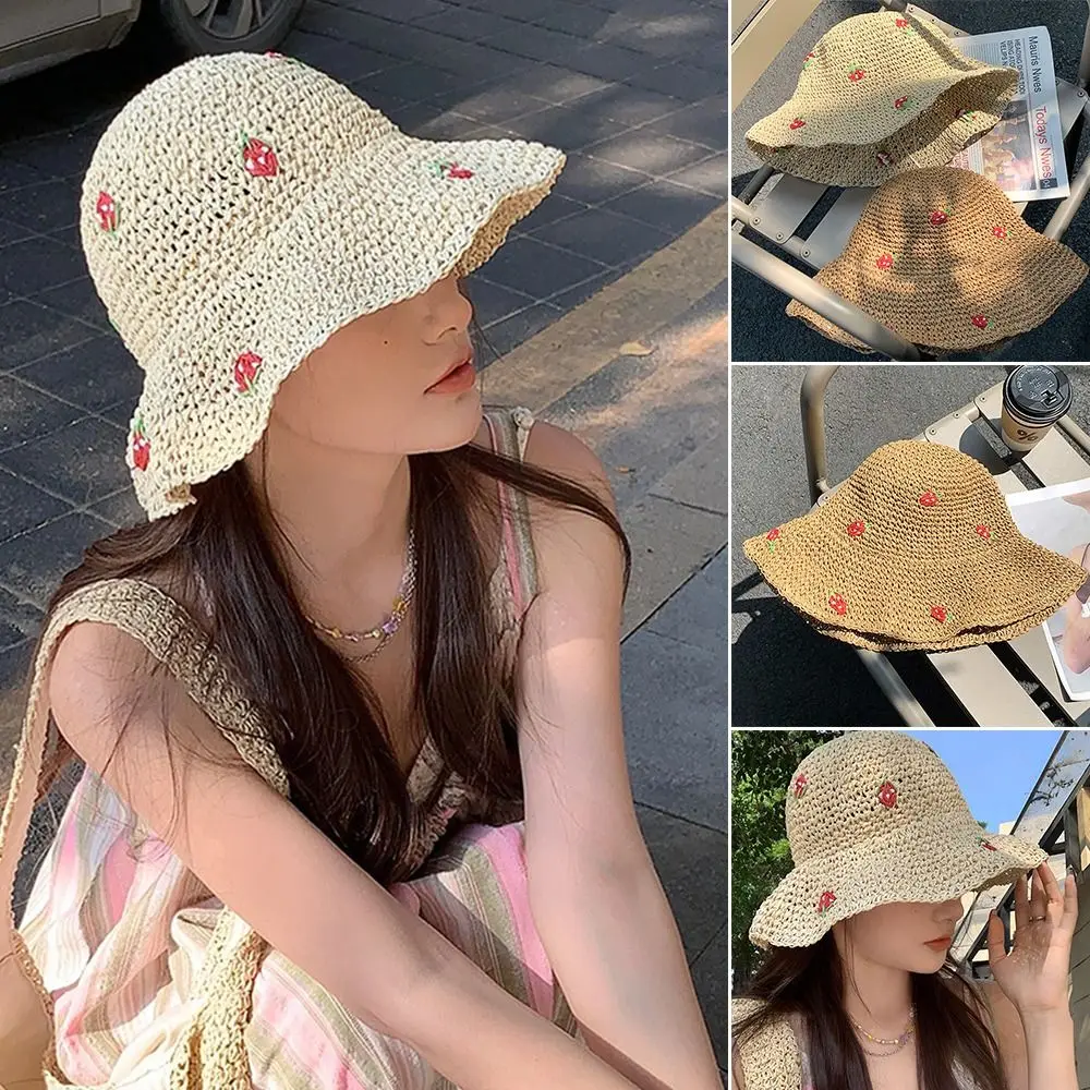

Соломенная плетеная шляпа, модная дышащая шляпа с широкими полями для раковины, шляпа от солнца, летняя Рыбацкая шляпа
