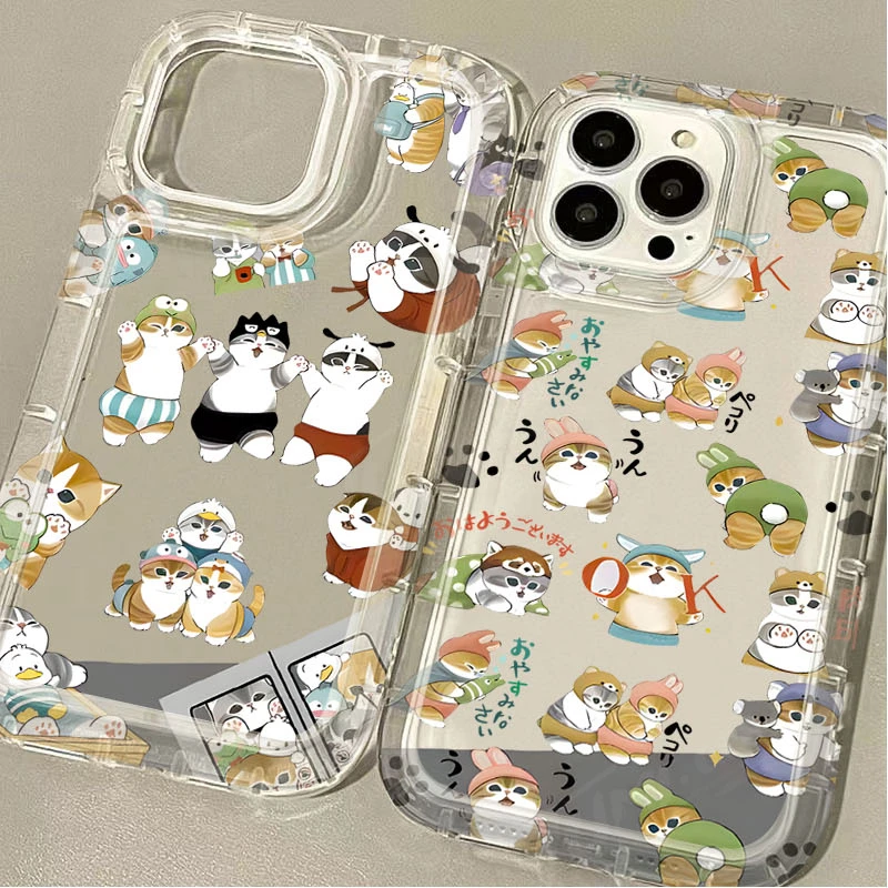 Adorable Cartoon Mofusand Cat Clear Phone Case Cover