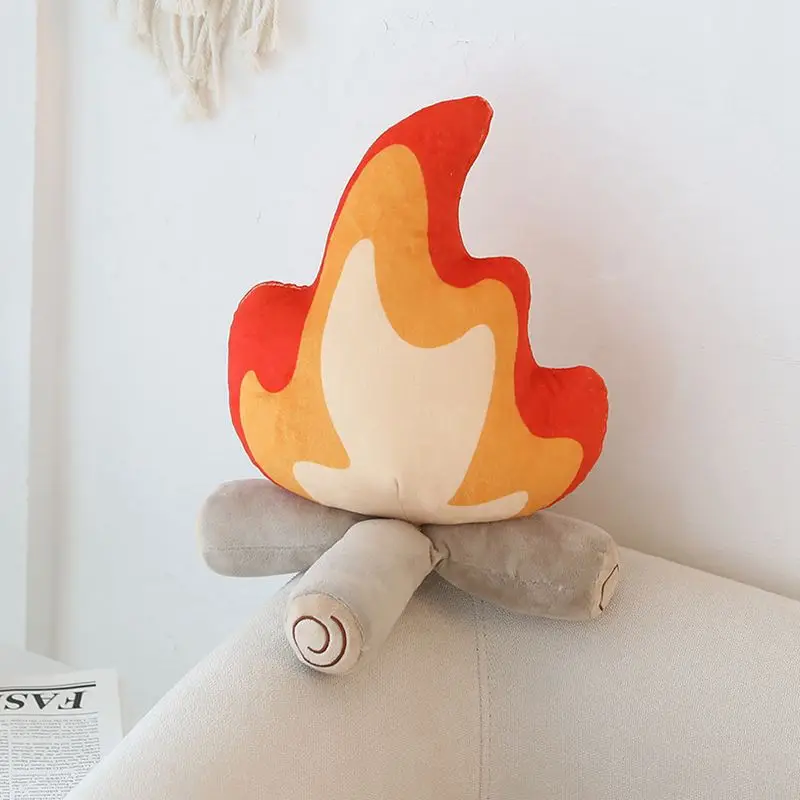 ZU 30/45cm Creative Plush Pillow Bonfire Stuffed Toy Funny Home Decor Campfire Cushion Emulational Fire Soft Doll 2