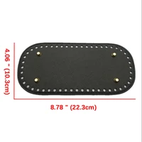 Fond Long 22x10cm pour sac tricoté, Base de sac en cuir PU, fond fait à la main avec trous, accessoires de fond de sac en Crochet pour bricolage 2