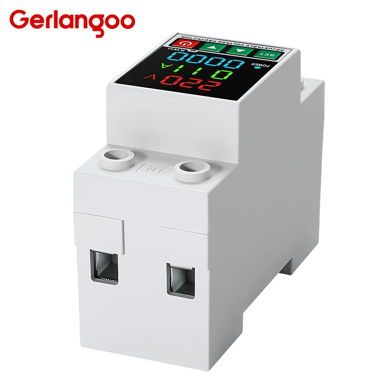 Din Rail Adjustable Voltage Protection Relay with Overcurrent Protection, 230V, 63A