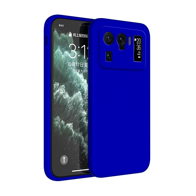 Candy Color Liquid Silicone Luxury Phone Case - Soft Protective Cover with Straight Edge Design