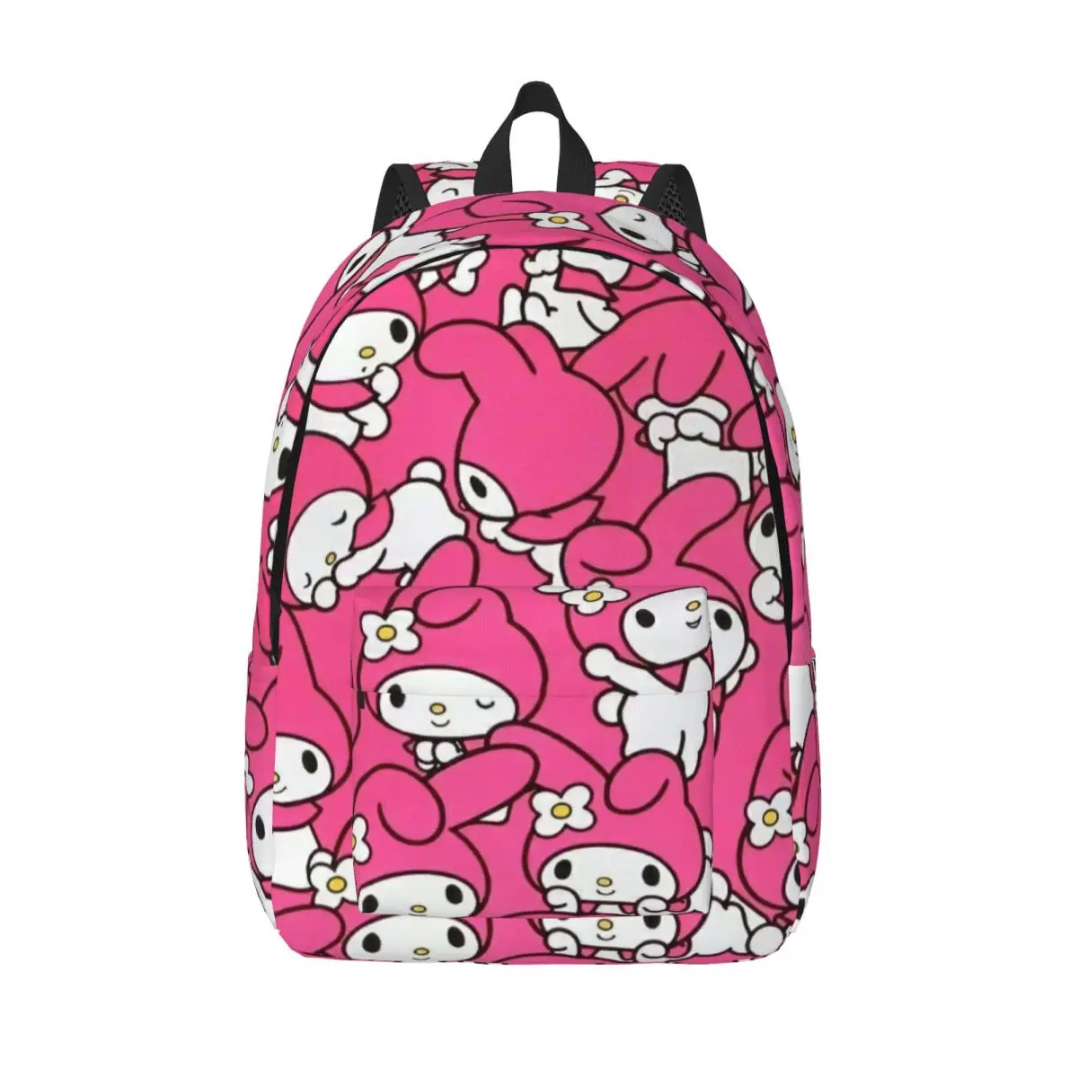 

My Melody Cartoon Collage Casual Backpack with Pocket High School Hiking Travel Daypack for Men Women Laptop Canvas Bags