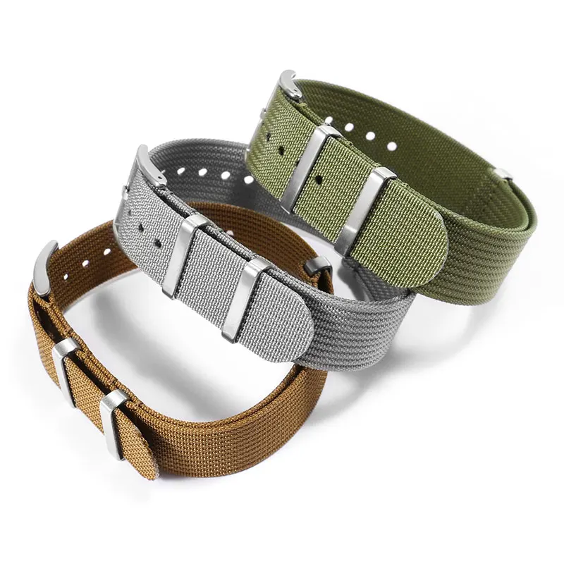 Universal Brand Flat Interface Woven Nylon Watch Strap 19/20/21/22mm