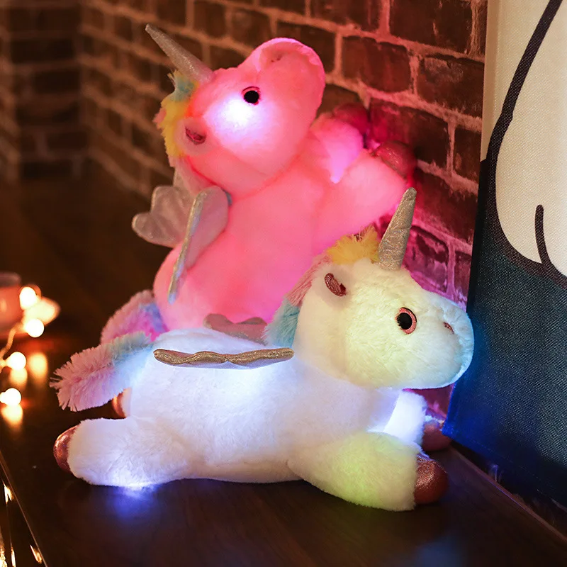 LED Light Unicorn Doll Plush Toys Throw Pillows Stuffed Animals Glowing Toy Girls Chidren plush toy