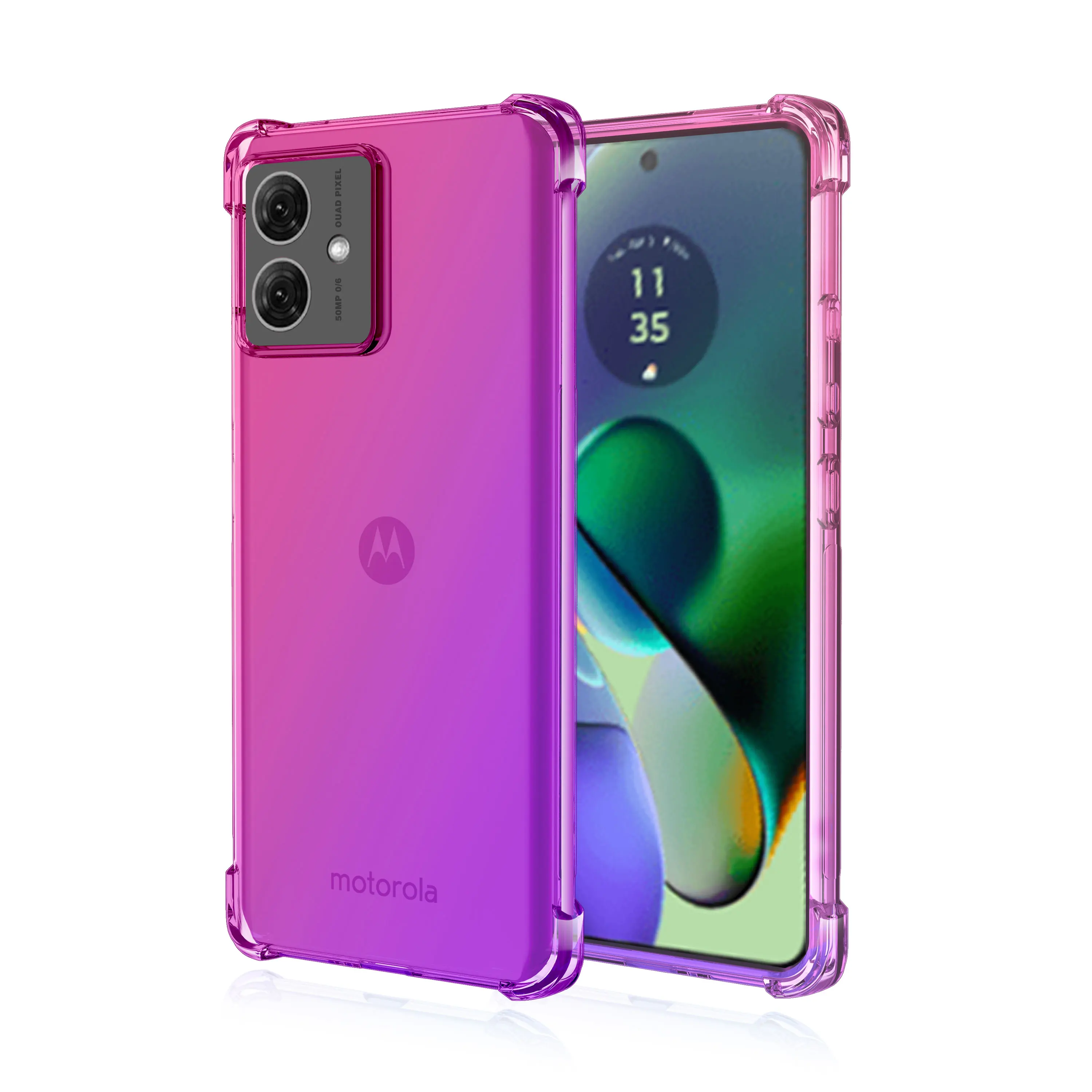 Custodia In Silicone Trasparente Con Motivo Per Motorola Moto G84 5G, Cover Morbida TPU WOWUDI SJ109, Sottile E Resistente, Supporta Ricarica Wireless - 4