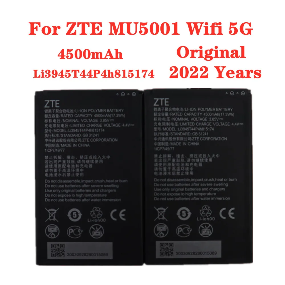 

2022 Years Original Li3945T44P4h815174 Battery For ZTE MU5002 MU5001 Wifi 5G Wifi6 Portable Wireless Router Replacement Battery