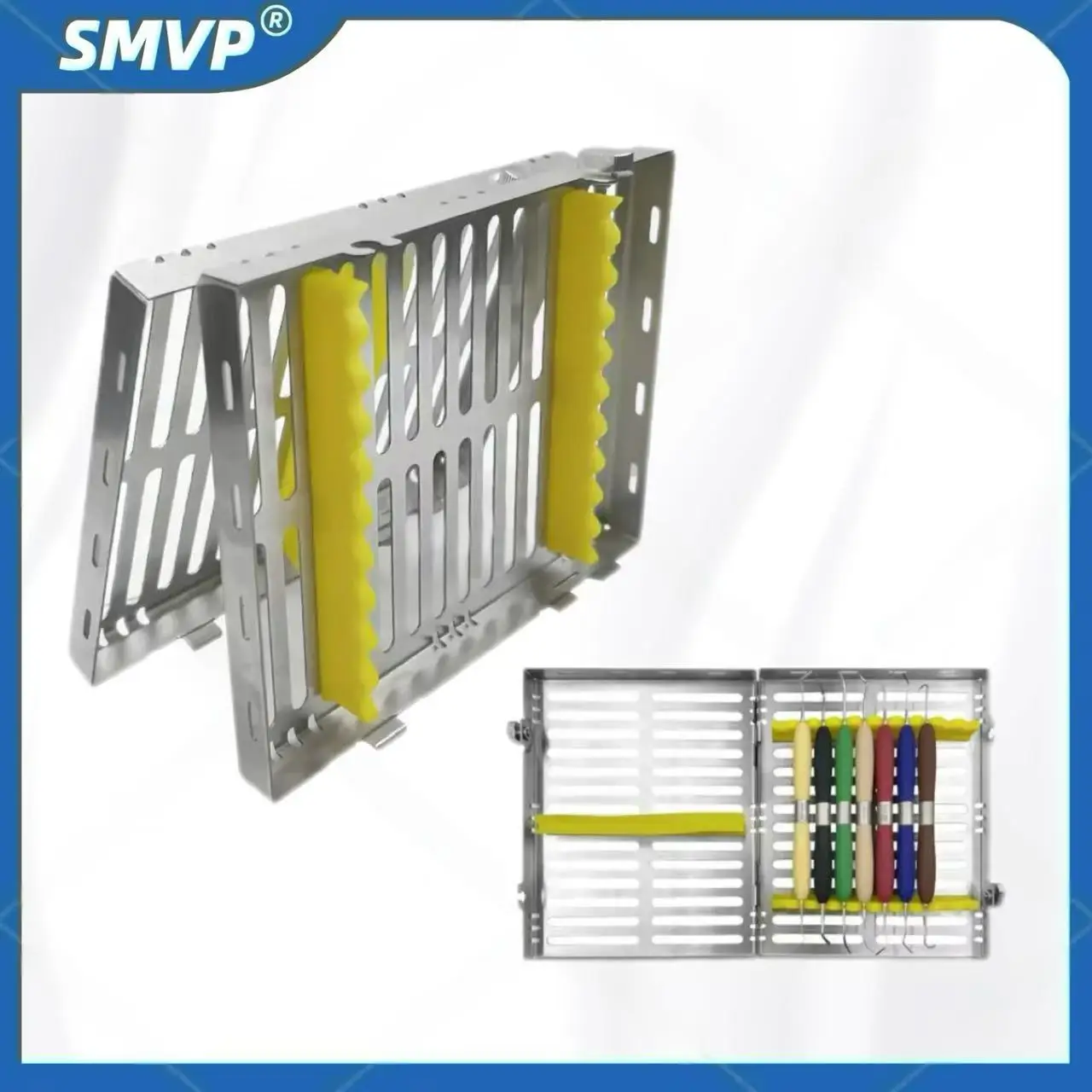 Dental Sterilization Rack Surgical Autoclavable Sterilization Box Dental Cassette File Burs Disinfection Tray Lab Tools