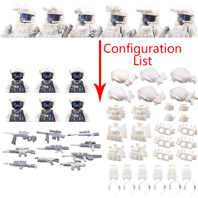 Military Special Forces MOC Building Block SWAT Ghost Commando Figures Police Soldiers Army Gun Weapons Children's Toy Gift B152 3
