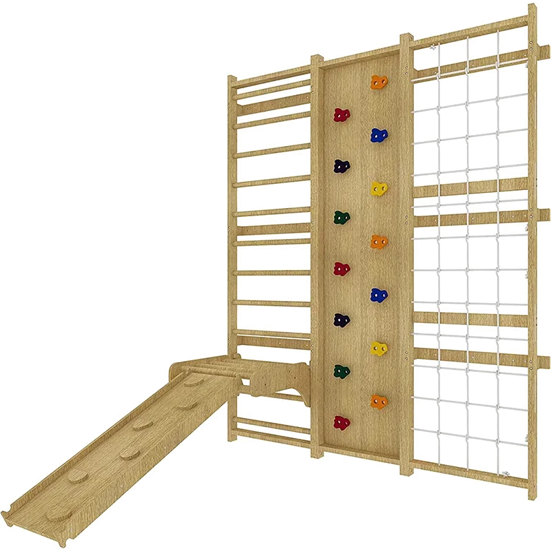 Factory 9 in 1 Climbing Wall Games Kids Wood Climbing Frame Gym Set