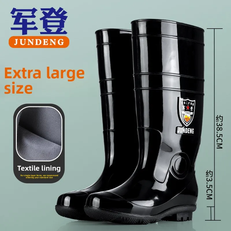 Bottes de pluie homme grande taille mi-mollet doublées polaire antidérapantes sécurité travail caoutchouc