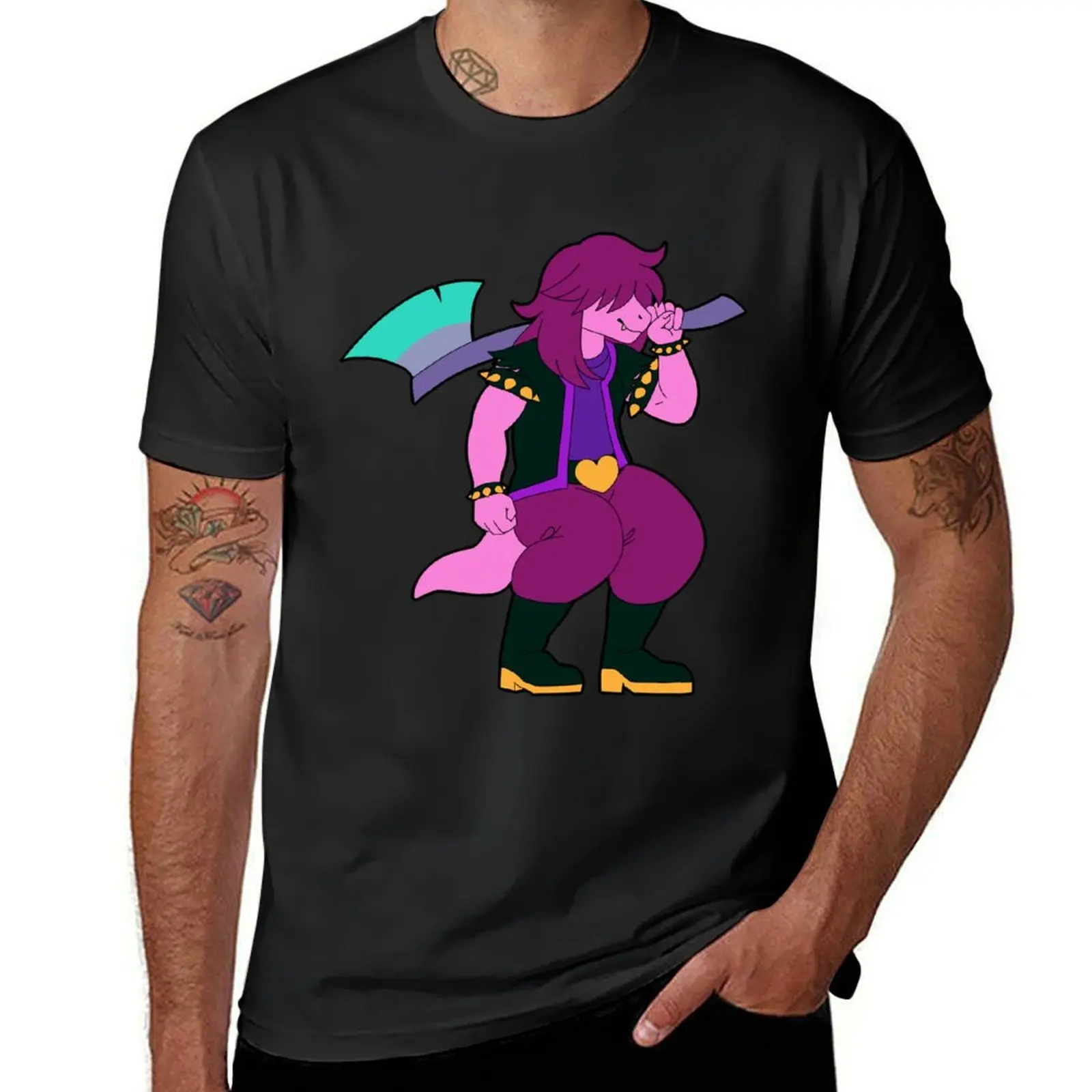 Футболка Susie Deltarune, футболка с коротким рукавом, возвышенные топы, тяжелые футболки для мужчин