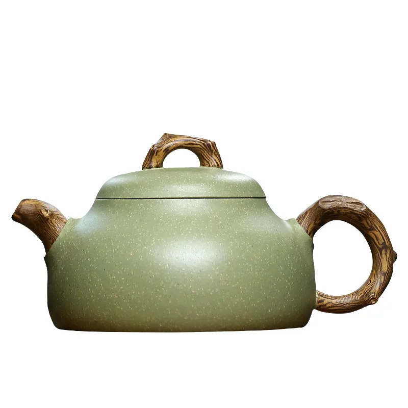 Creative Chinese Style Teapot, Raw Ore Green Sand Mud, Kung Fu Household, Pure Handmade, 300cc, Purple Clay Tea Pots, 1Pc