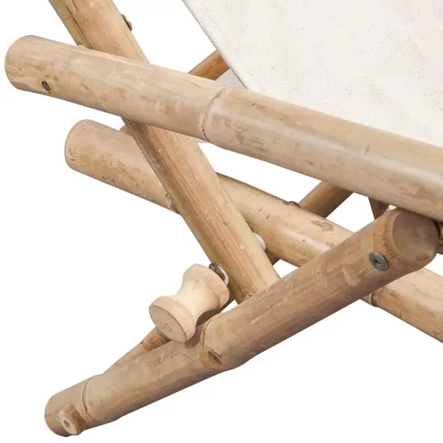 Luxury Bamboo Outdoor Deck Chair - Comfortable Folding Lounge Chair for Patio & Garden - Image 5