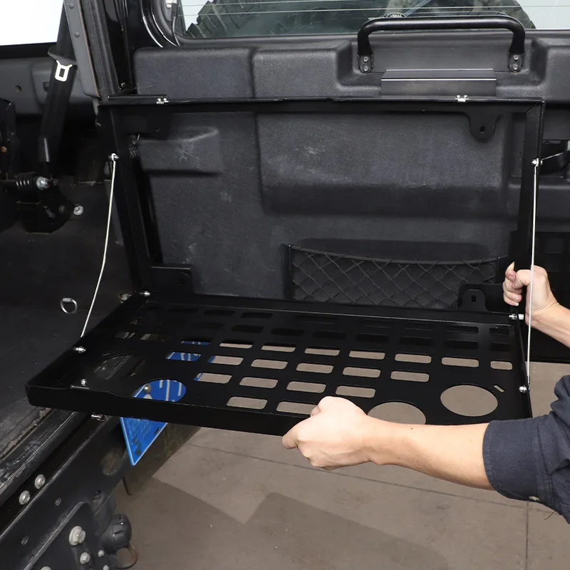 

Aluminum Alloy Black Off-Road Travel Car Tailgate Table Back Door Foldable Shelf For Land Rover Defender 2004-22 Car Accessories