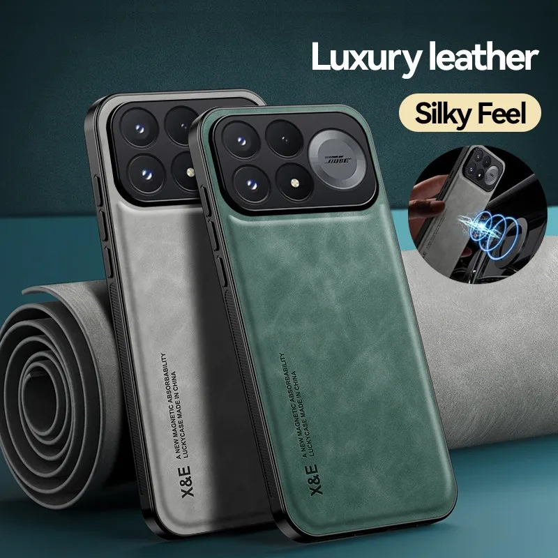 Magnetic Leather Soft Silicone Phone Cover with Car Holder Function