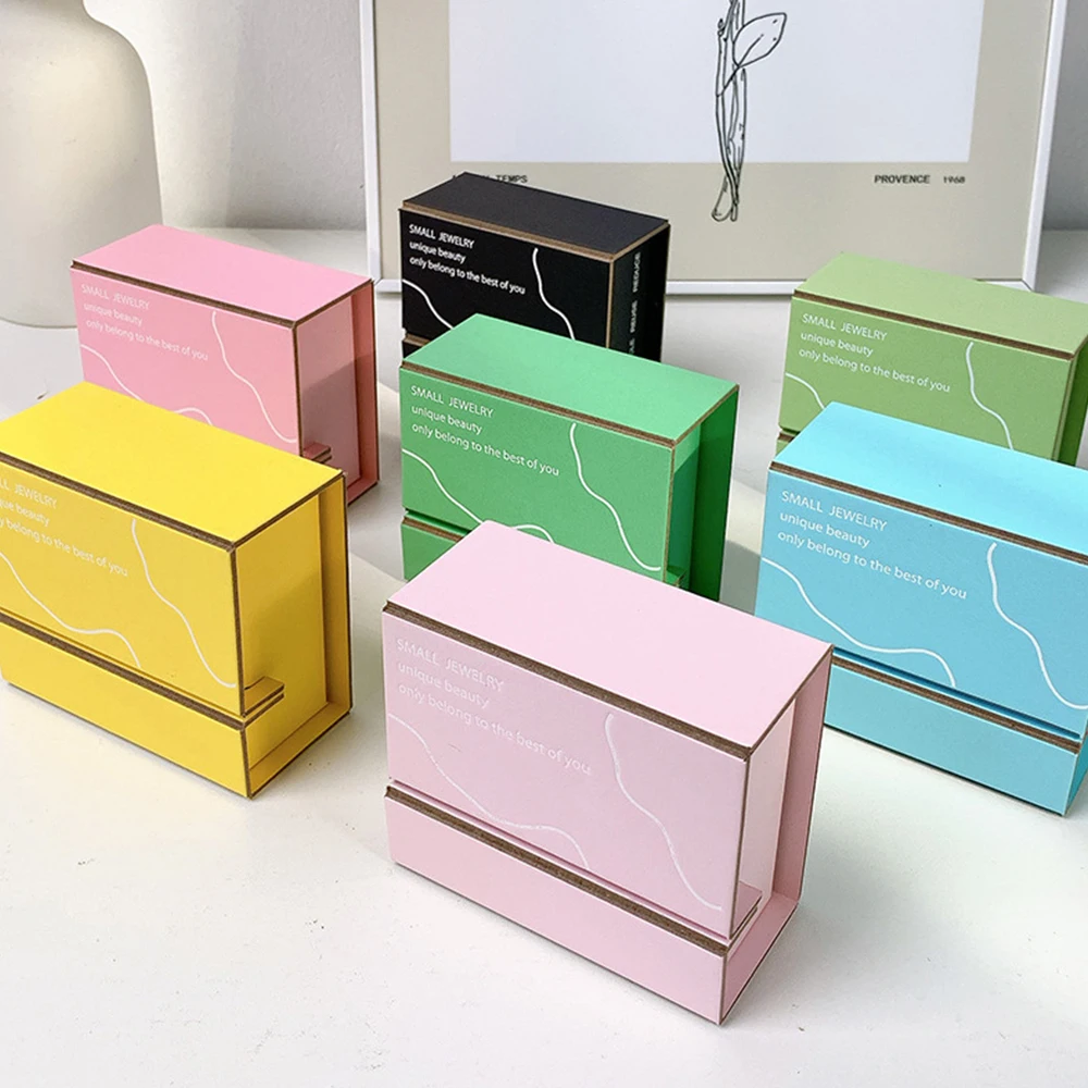 10Pcs Jewelry Box with Popular Two-Piece Foldable Case Necklaces Rings Earrings Gift For DIY Packaging Wedding Valentine's Day