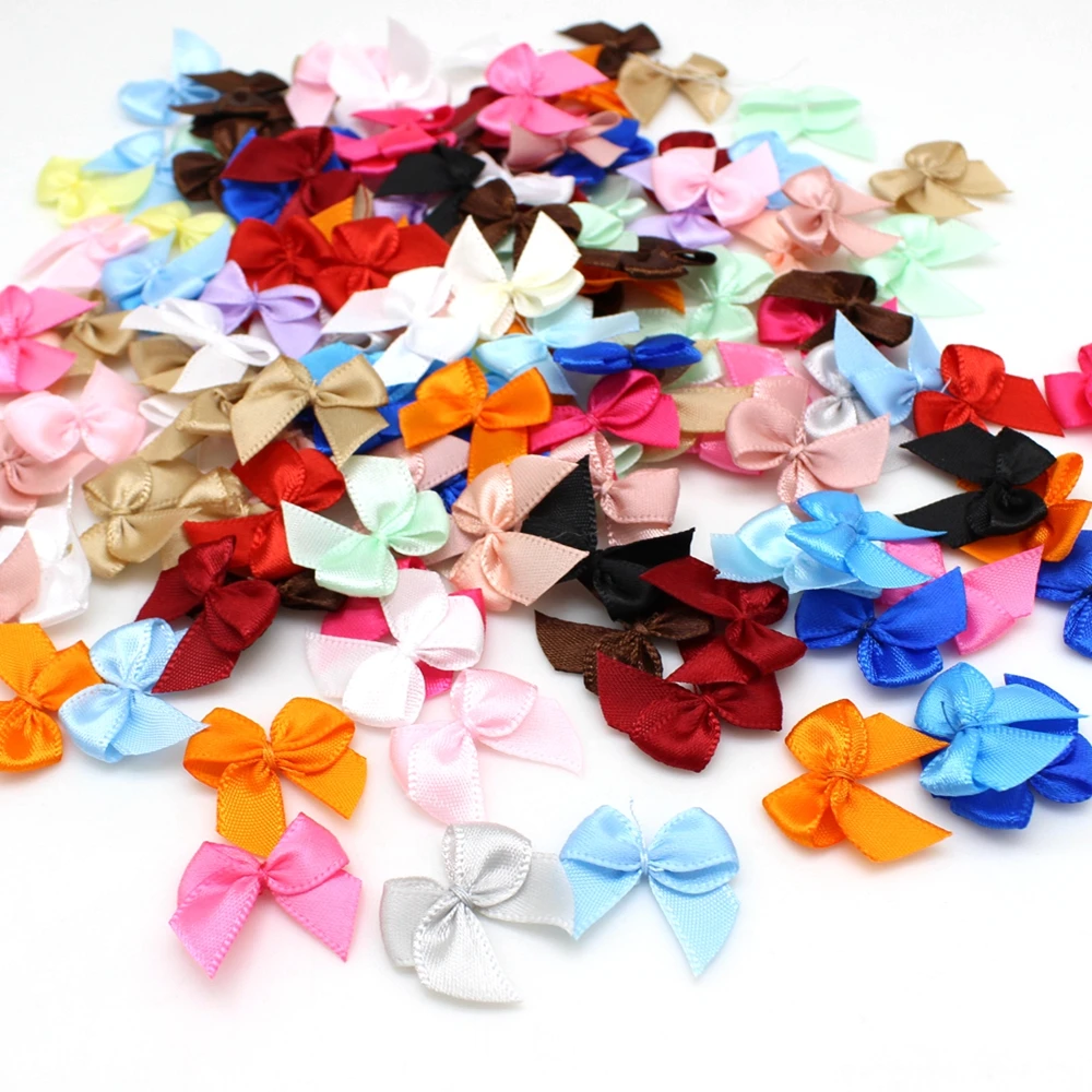 Ribbon Bows 2.5*2.5cm 50-200 Pcs Polyester Satin Small Size Colourful DIY Craft Decoration ribbon bow decoration