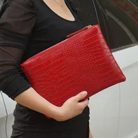 Fashion Crocodile Women Envelope Clutch Bag Ladies Evening Party Large Clutches Handbag PU leather Alligator phone purses bolsas - Image 6