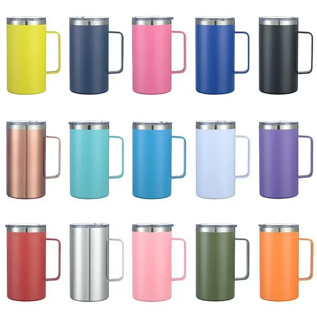 Stainless Steel Tumbler Handle  Stainless Steel Insulated Mugs - 24oz  Stainless - Aliexpress