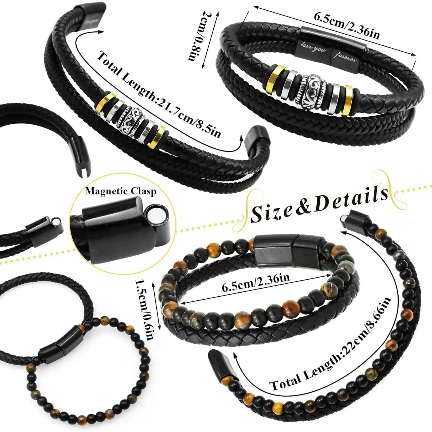 Multilayer Woven Rope Steel Buckle Bangle Leather Braided Bracelet Men Boys Vintage Jewelry Gifts To My Son Christmas Present bangle bracelet leather bracelet rope bracelet