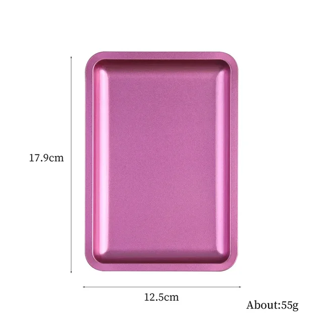 Vassoio portaoggetti per cosmetici in acciaio inossidabile Manicure Piastra per nail art Pinzette Clippers Contenitore per penne Quadrato Strumenti per piatti per unghie finte 6