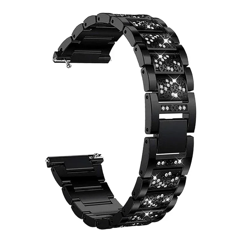 Elegant Metal Diamond Watch Band - 18mm/20mm/22mm Strap Widths