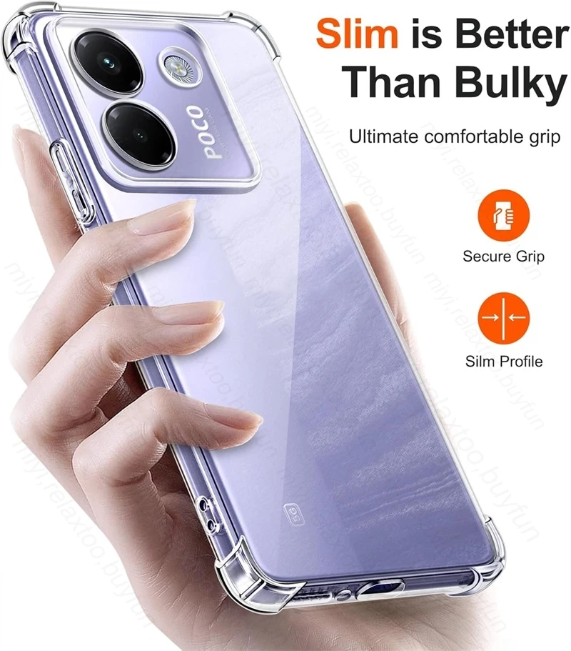 Clear Anti-Yellowing Shockproof TPU Soft Phone Case