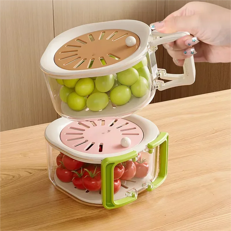 Kitchen Drain Gadgets Multi-function Reusable Household Vegetable lettuce Salad washer dry Dehydrator Hand cranked Fruit Spinner