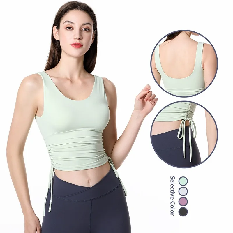 Simple-and-Fashionable-Tight-Drawstring-Strap-Tank-Top-Chest-Cushion ...