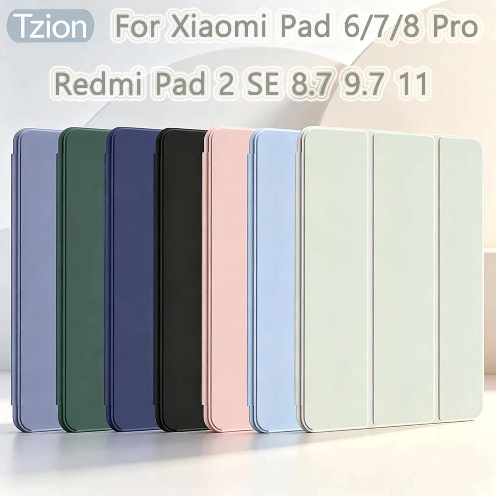 Premium Leather Flip Stand Tablet Case with Soft Silicone Back Shell