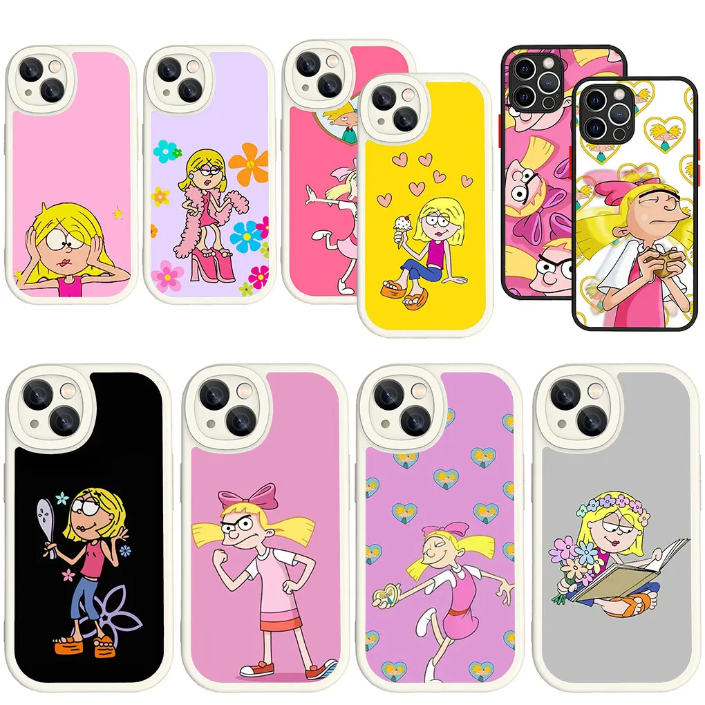 Lizzies Cartoon Mcguires Anime Girl White Black Soft Phone Cover Per Apple Iphone 15 14 Plus 13 12 11 Pro Max + 14 + 15 + Casec