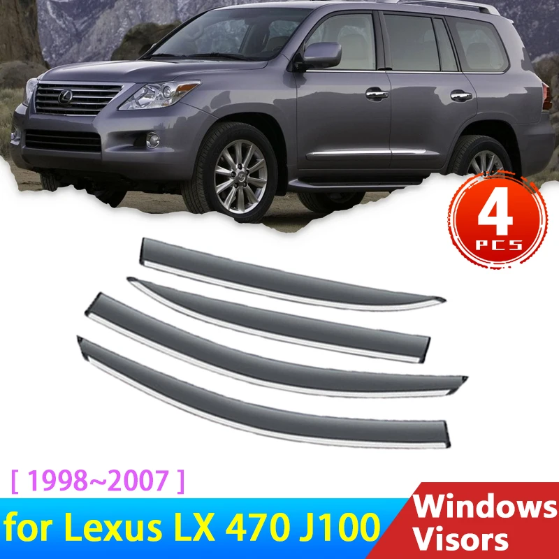 

Windscreens for Lexus LX 470 J100 1998~2007 Toyota Land Cruiser Accessories Deflectors Trim Car Window Visor Rain Eyebrow Guards