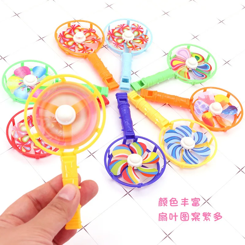 10PCS Children Toys Plastic Whistle Windmill Fan Kids Birthday Party Gifts Back to School Presents Toy Kids Pinata Party Favors
