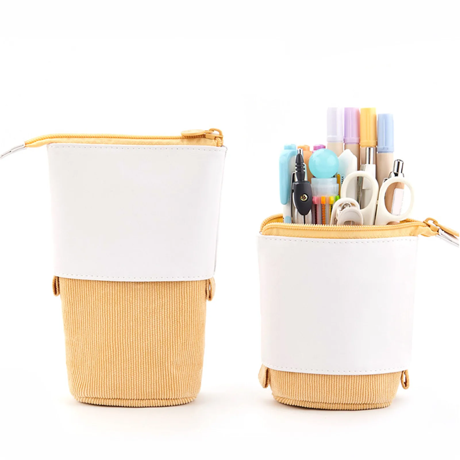 

Pop-Up Pencil Case Pouch Large Capacity Holders Stationery Bag With Zipper Makeup School Bags 3 Compartment