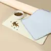 Pet dog feeding mat, made of silicone material, easy to clean, rectangular cat and dog meal mat with raised edges