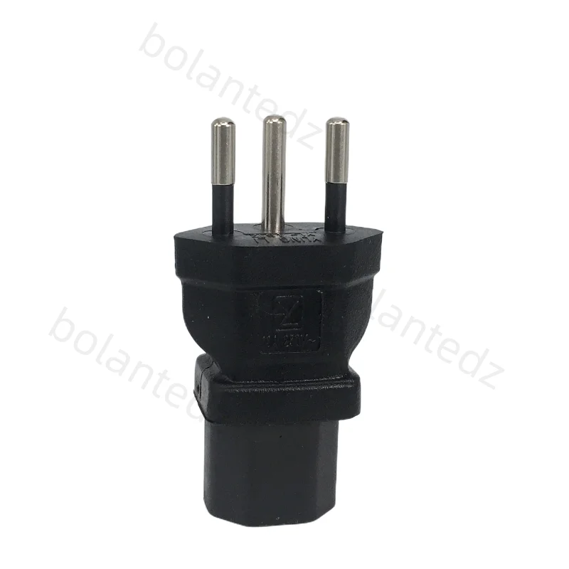3 Prong Plug Adapter, Swiss 3 Prong SEV1011 Plug to IEC 60320-C13 for use as a Swiss PC Computer, Monitor, or Printer Power Cord