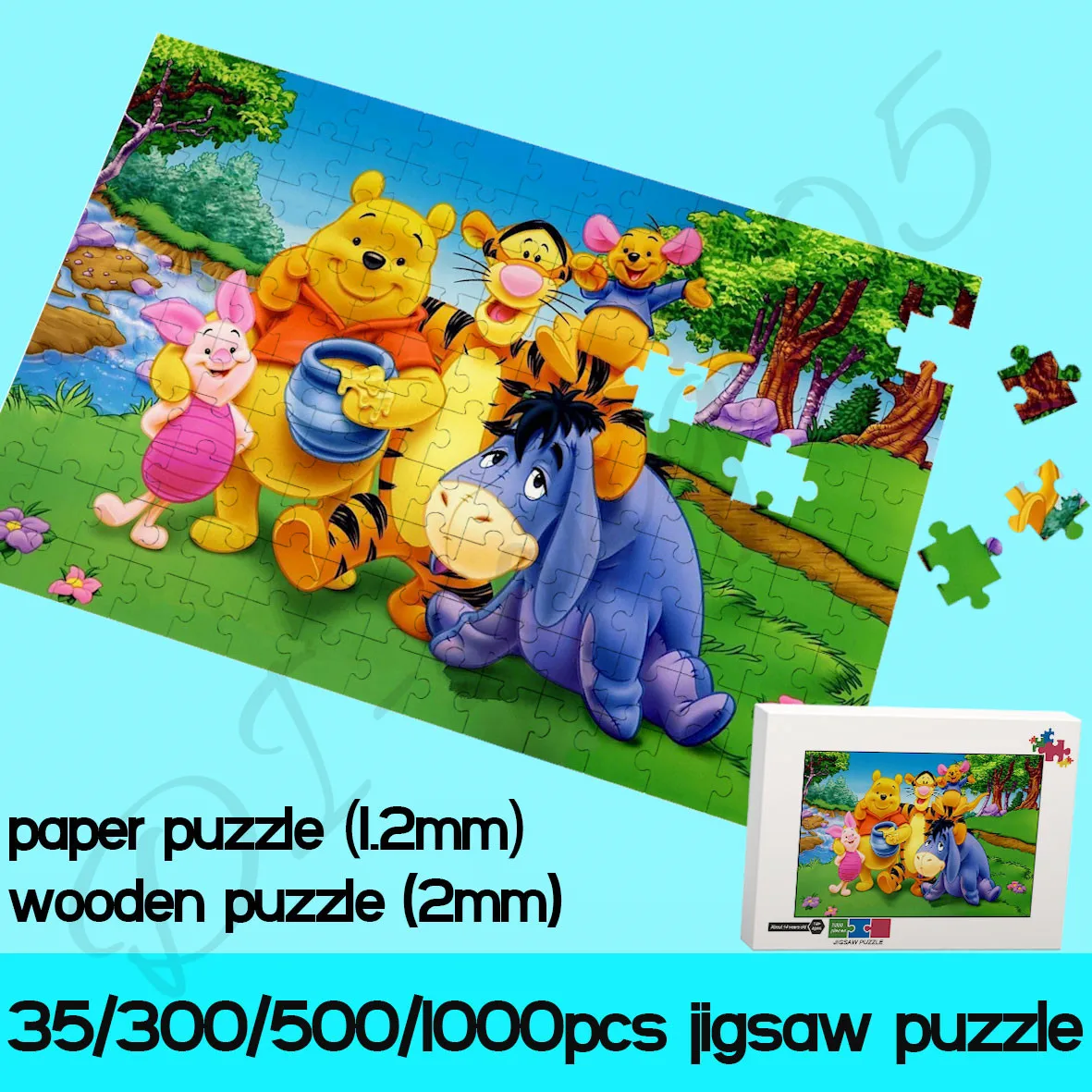 35/300/500/1000 Piece Paper and Wooden Puzzles Disney Cartoon Characters Picture Jigsaw Puzzles Decompress Educational Toys wooden puzzles hand grab boards toys jigsaw baby educational toys cartoon vehicle 3d puzzles