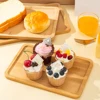 Wooden Serving Tray Bamboo Tray Carved Tea Tray Plate Tableware Stand Fruit Bread Tea Food Tray Oil Resistant Tray KitchenSupply 5
