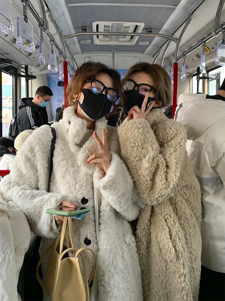 Korean Style Solid Color Long Sleeve Stand Collar Women's Woolen Coat 2023 Autumn Winter Commute Style Fashion Casual Loose Coat