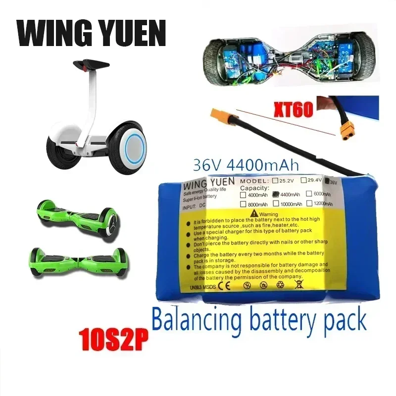 

36V 4.4ah lithium battery 10s2p lithium ion battery pack 42V 4400mAh scooter torsion balance car battery